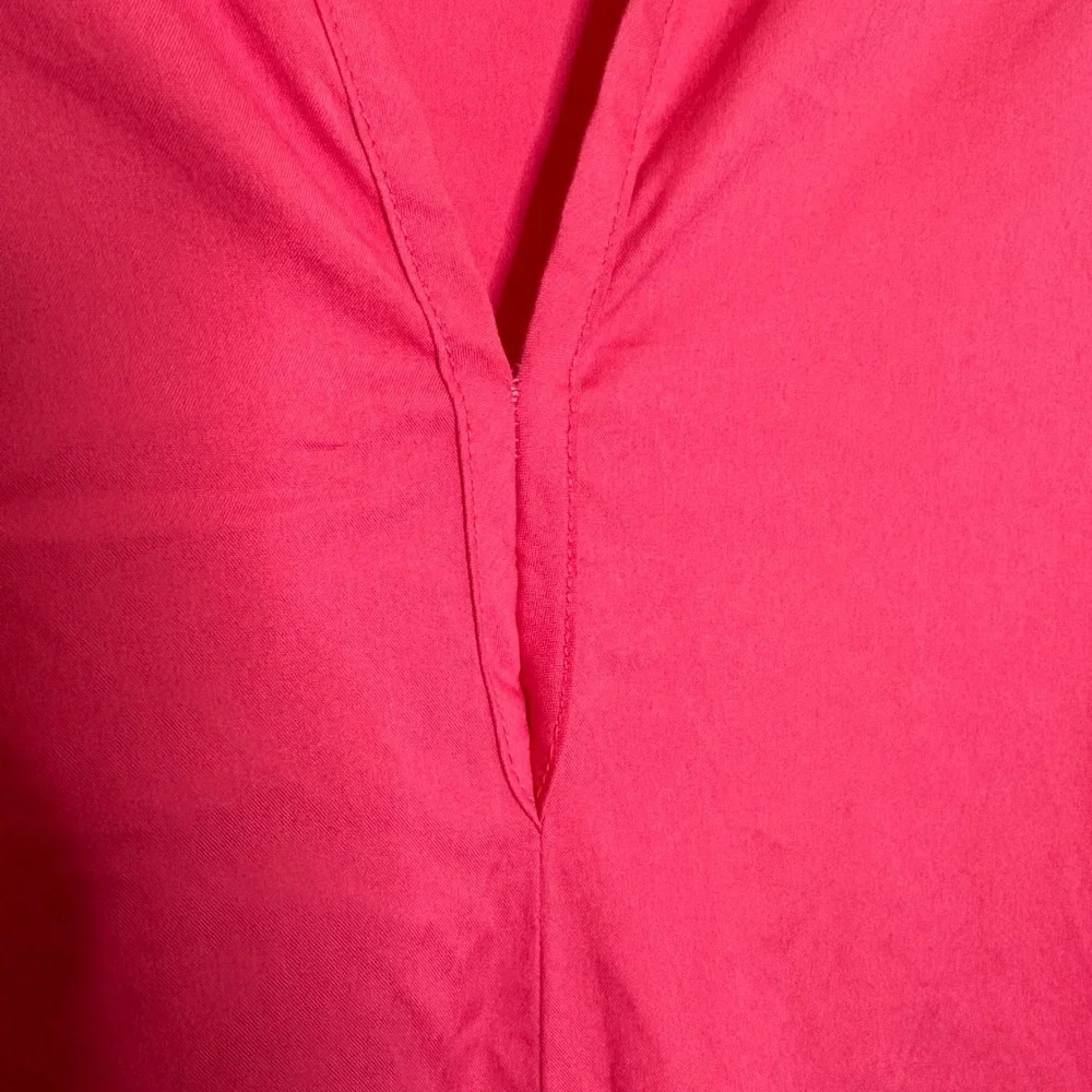 Chico's Maxi Dress Size 14 / 2.5 Hot Pink Tiered Skirt Pockets Summer Preppy - Picture 5 of 11